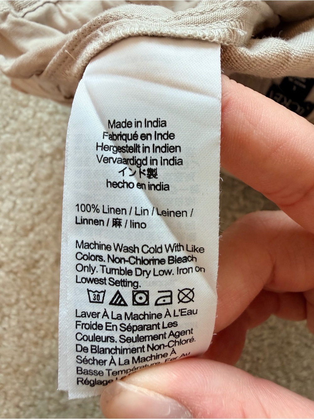 J.Crew Tropez 100% Linen Pull-On Shorts Natural Oatmeal Beige Size Large - Picture 5 of 11